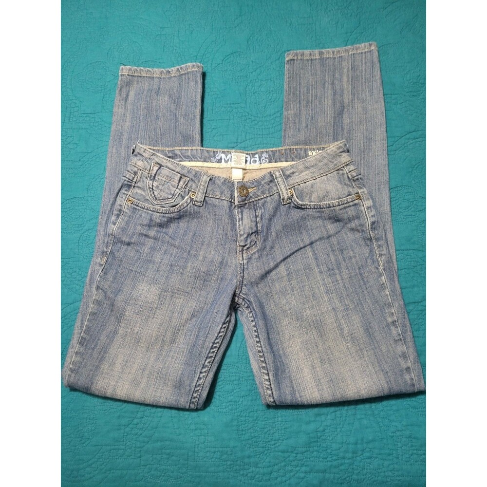 Mudd Womens Size 9 Low Rise Blue Denim Medium Wash Skinny Jeans (Fit 30 X 29.5)